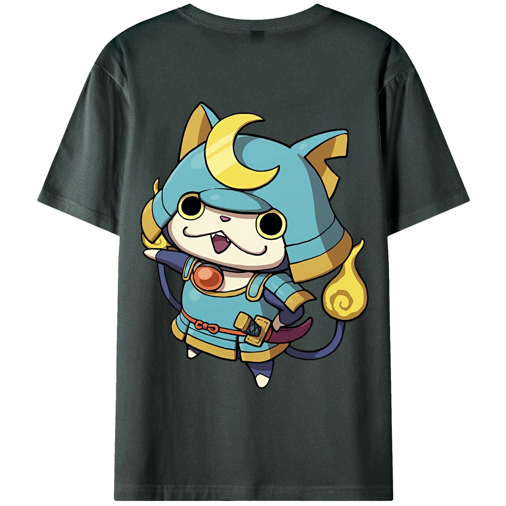 （画像用） 妖怪ウォッチ Yo-kai Watch 綿100％ メンズ半袖Tシャツ（バックプリント） 通気性